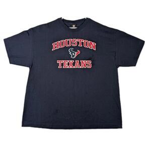 NFL Houston Texans Mens 2XL Navy Team Apparel Football Graphic Y2K T Shirt Logo